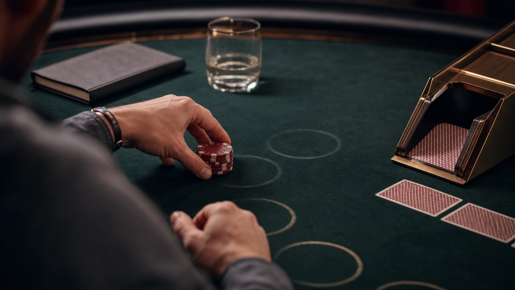 A player caught in the repetitive loop of a baccarat table